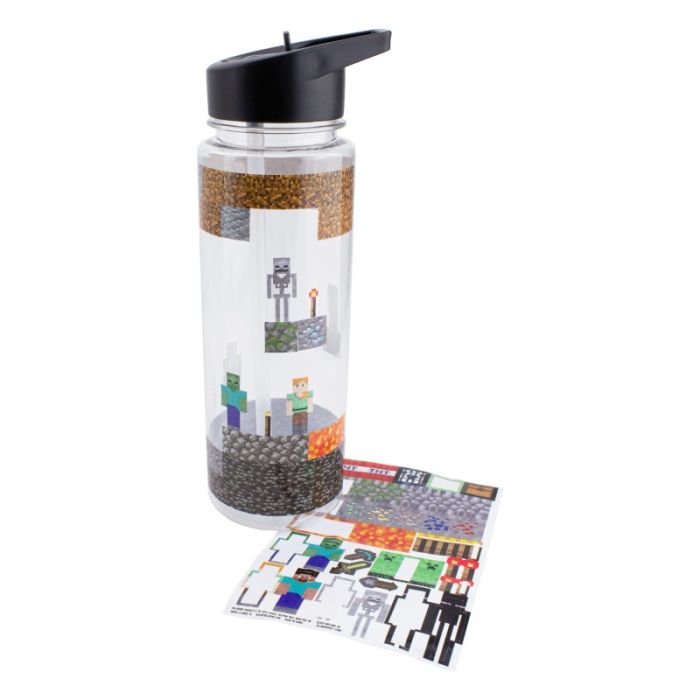 Paladone Minecraft Water Bottle & Stickers V2 (Black)