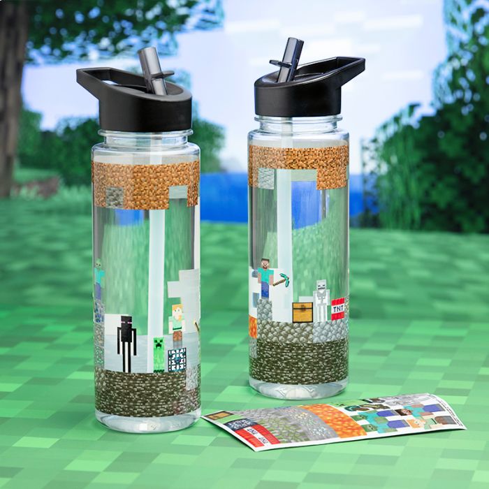 Paladone Minecraft Water Bottle & Stickers V2 (Black)