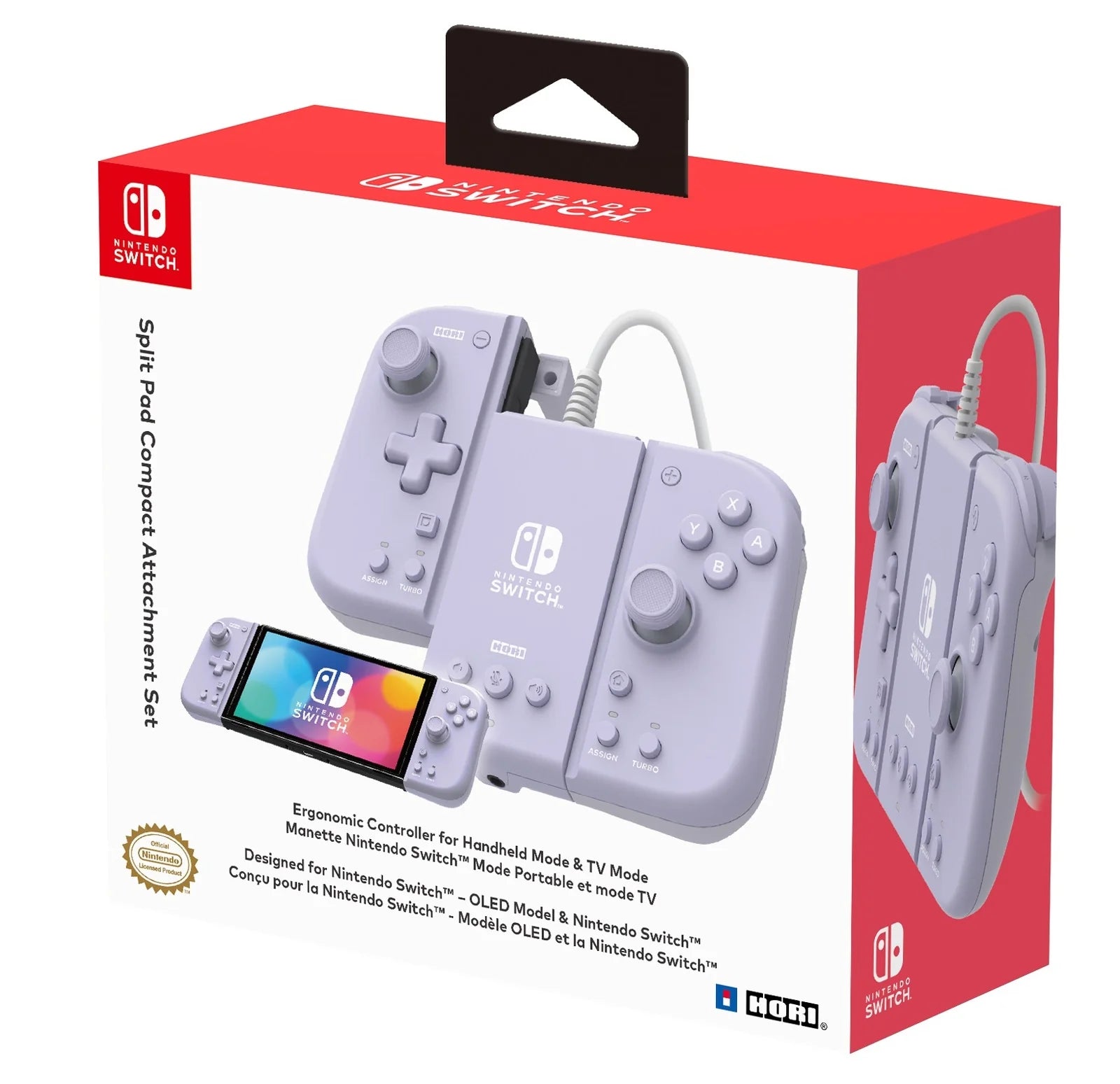 Hori Switch Split Pad Compact Attachment (Lavender)