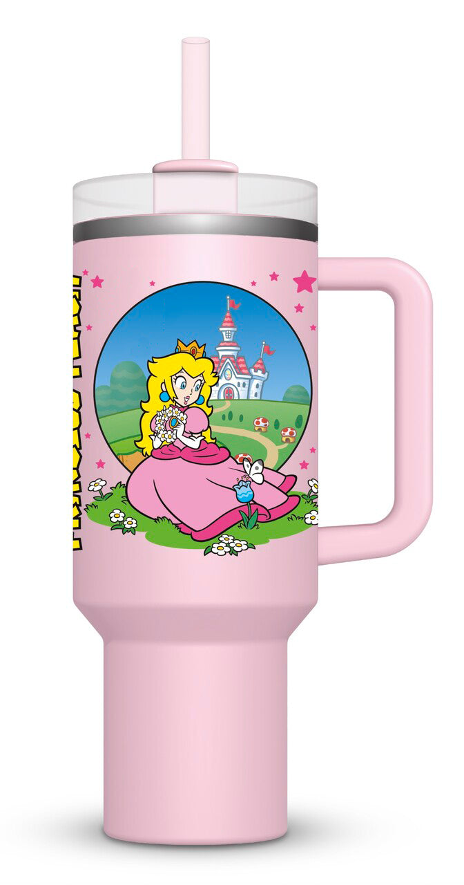 Super Mario Princess Peach Travel Cup (with Straw)