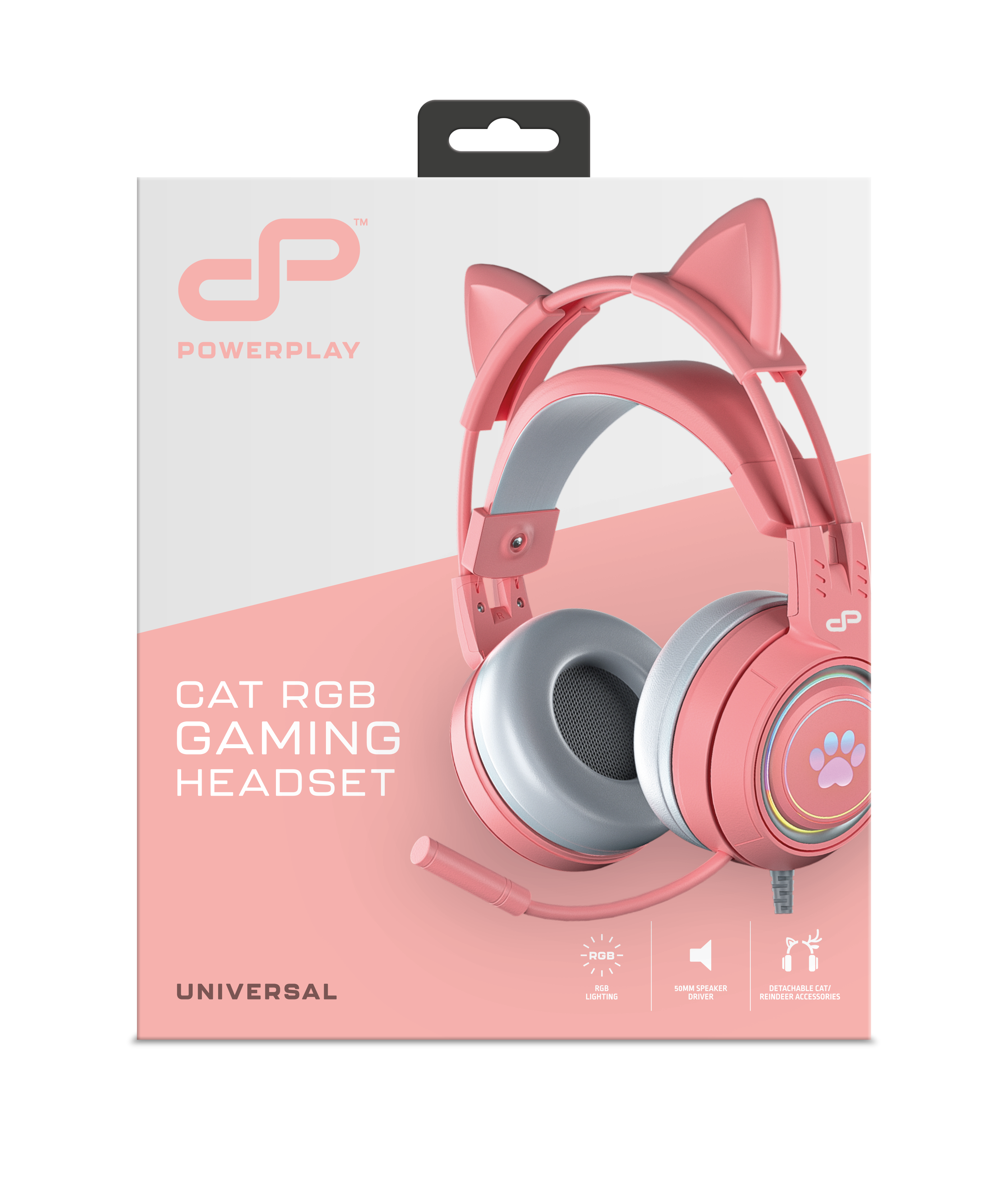 PowerPlay Cat RGB Gaming Headset (Pink)